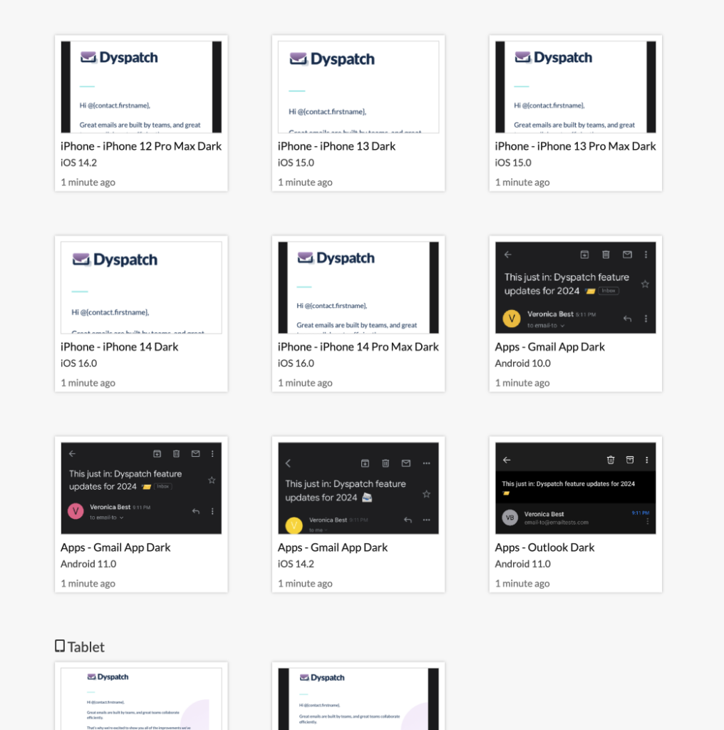 Litmus email testing built into Dyspatch