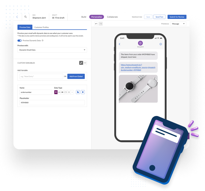 The Dyspatch SMS Marketing Builder
